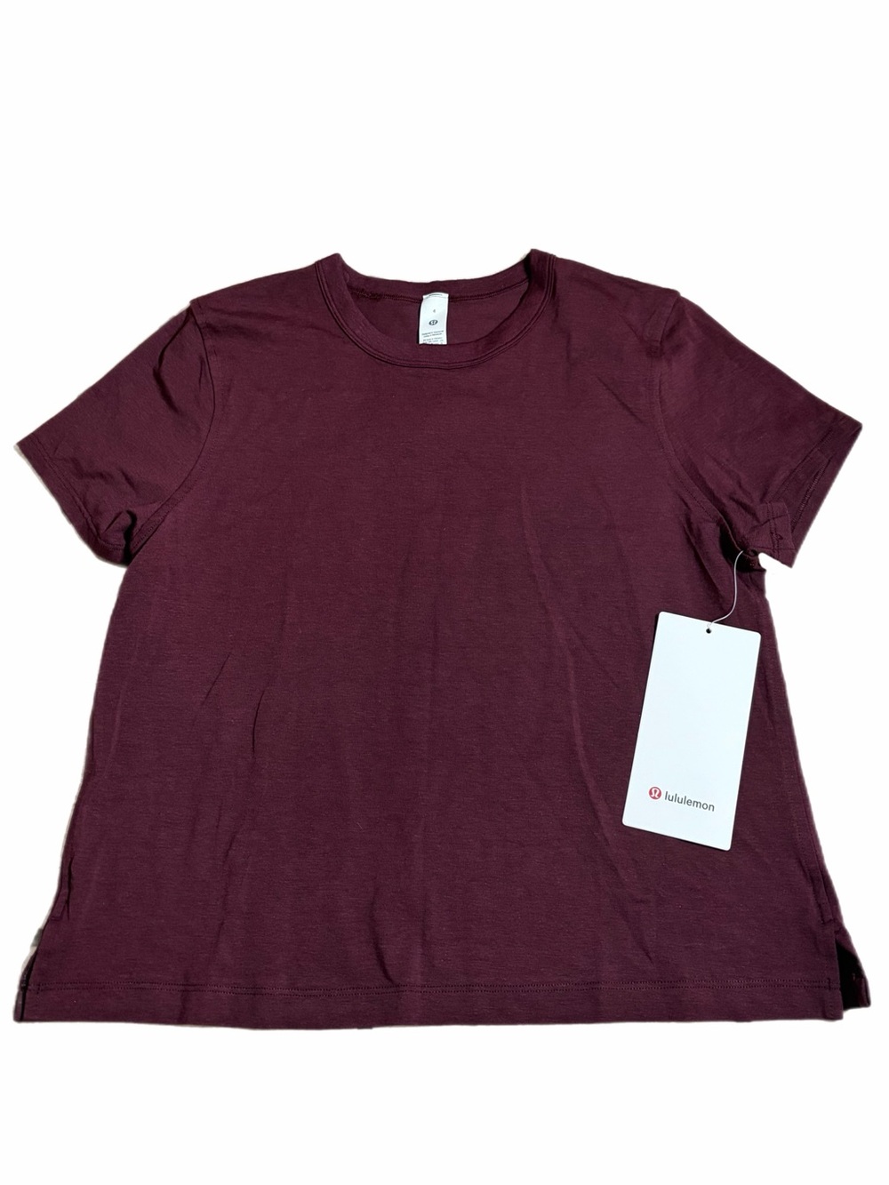 NWT Lululemon Classic-Fit Cotton-Blend Tee (Garnet) Size 4